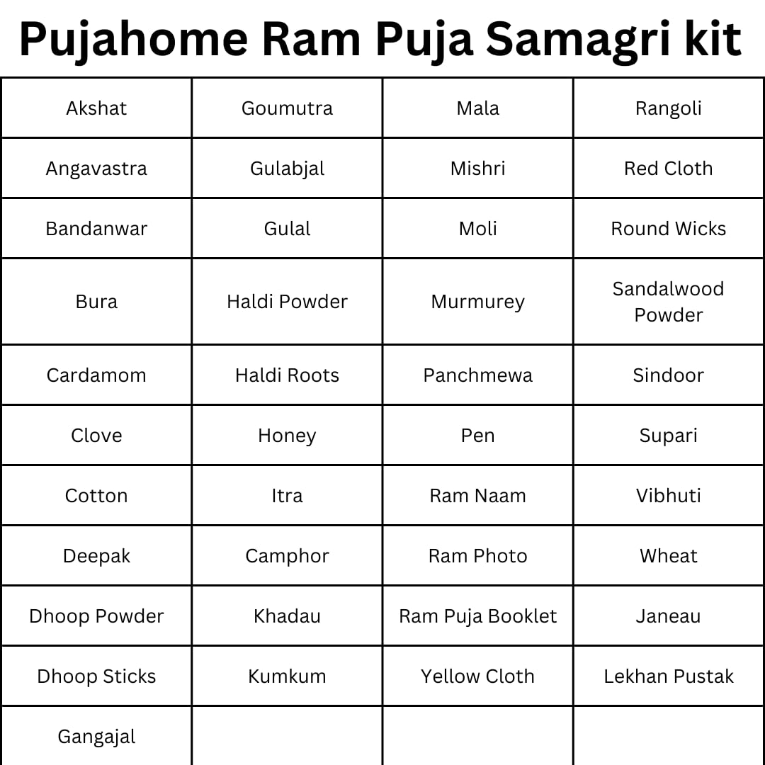 Pujahome Ram Ji Puja Samagri Kit with Detailed Puja Book