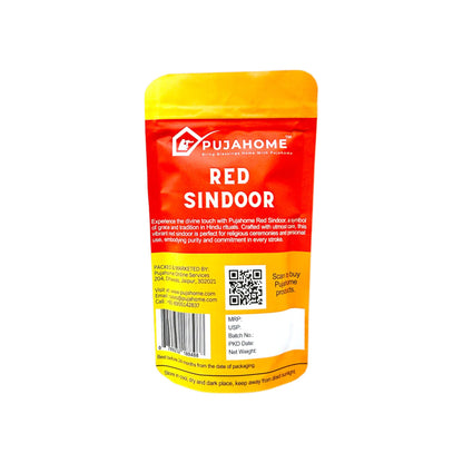 Pujahome Red Sindoor Powder for Puja and Religious Ceremonies Sindoor for Tradition Powder Sindoor
