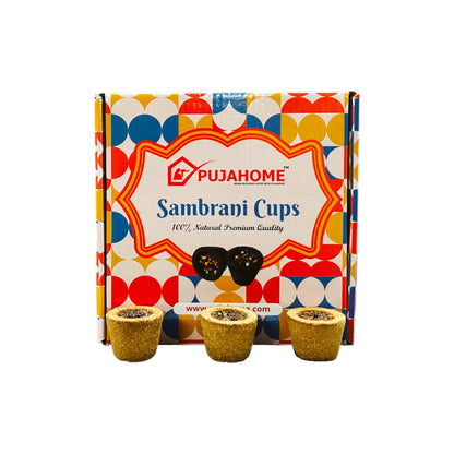 Pujahome Natural Loban/Guggal Sambrani Cups for Puja/Home (12 Cups Per Pack + Free  Holder)