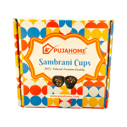 पूजाहोम प्राकृतिक मोगरा खुशबू संब्रानी कप पूजा/घर के लिए (12 कप प्रति पैक + फ्री होल्डर)