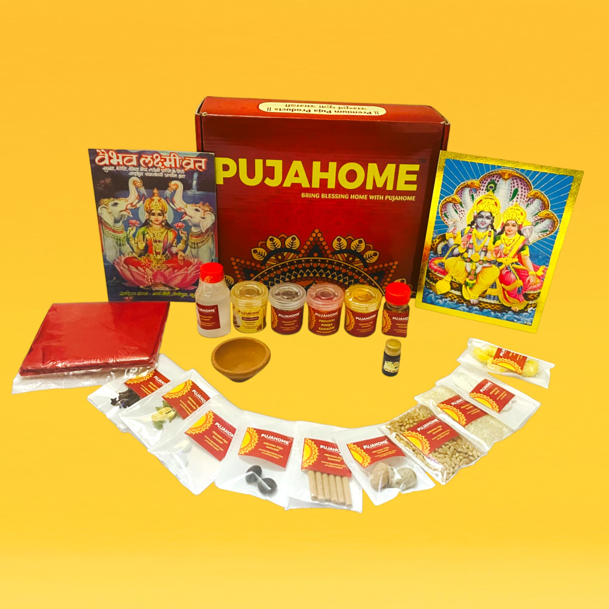 Pujahome Purnima Puja Samagri Kit with Puja Book