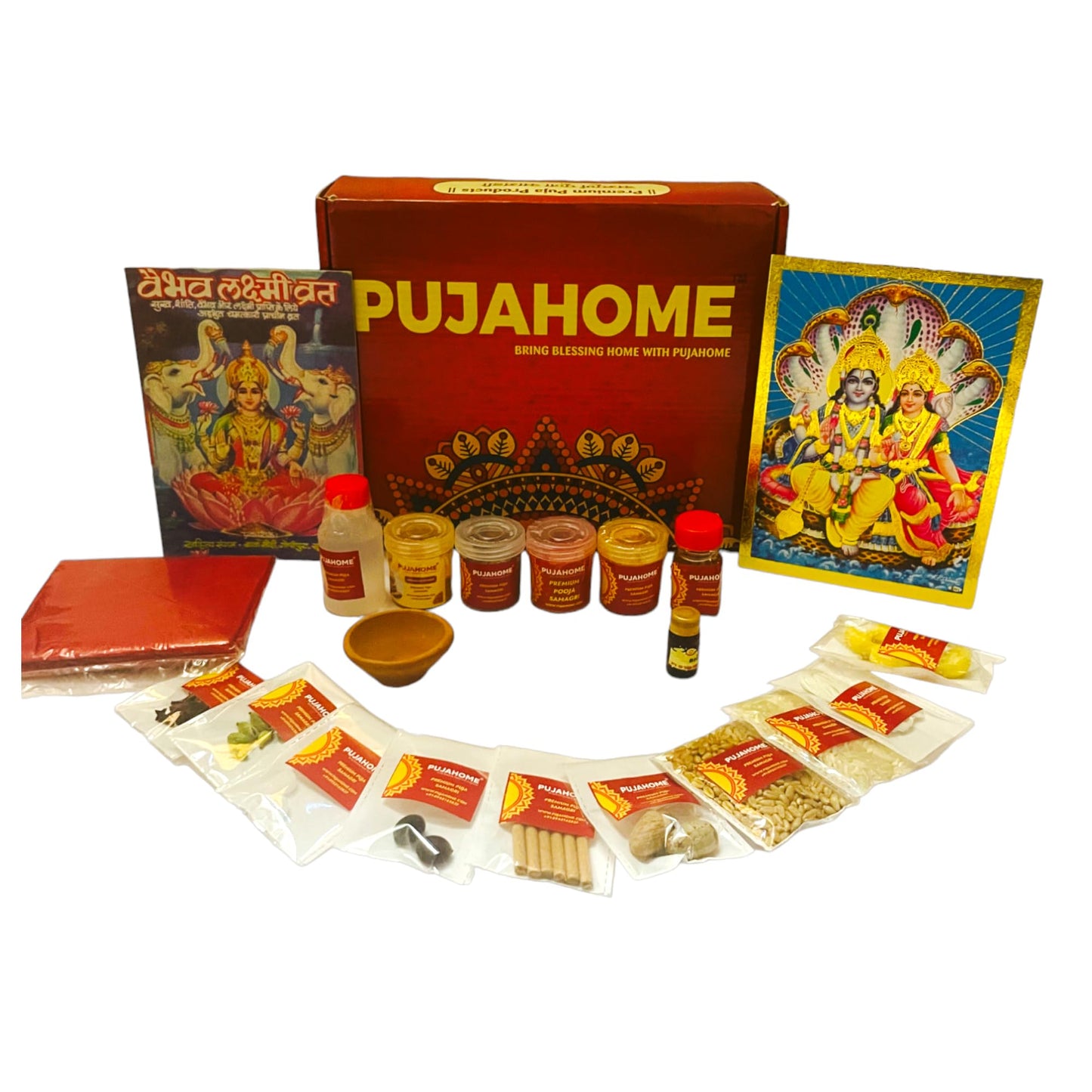 Pujahome Purnima Puja Samagri Kit with Puja Book