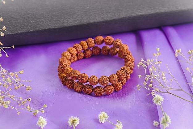 Rudraksha 5 Mukhi Bracelet, (6 MM Beads) Original Rudraksha Bracelet for Men & Women (Pack of 2)