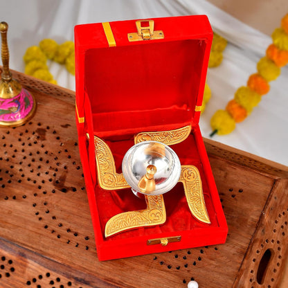 Pujahome Brass Diya for Pooja, Decoration Item | Perfect For Gift