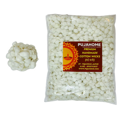 Pujahome Handmade Round Cotton Wicks White (4100 Pieces)