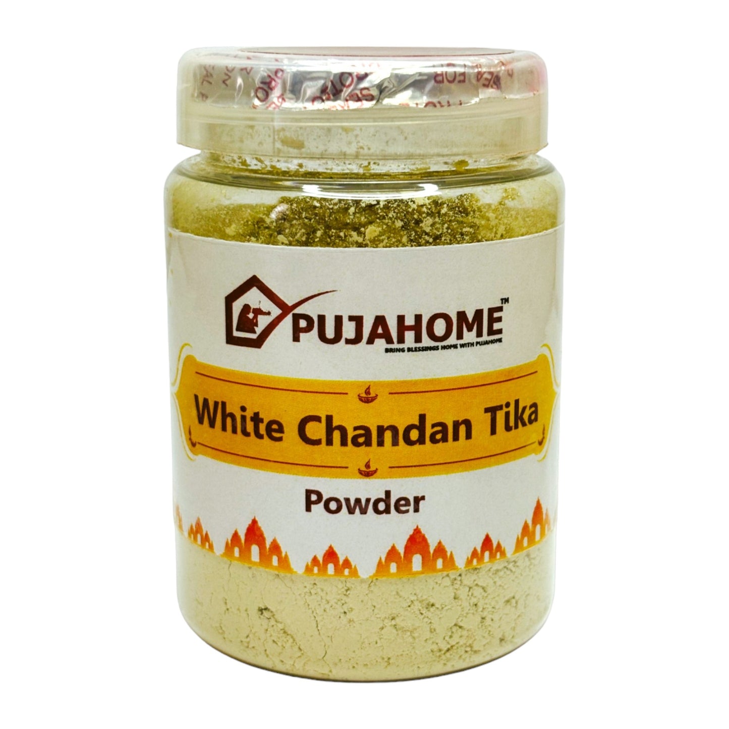 Pujahome Premium White Chandan Tika Powder 100 Gram Box