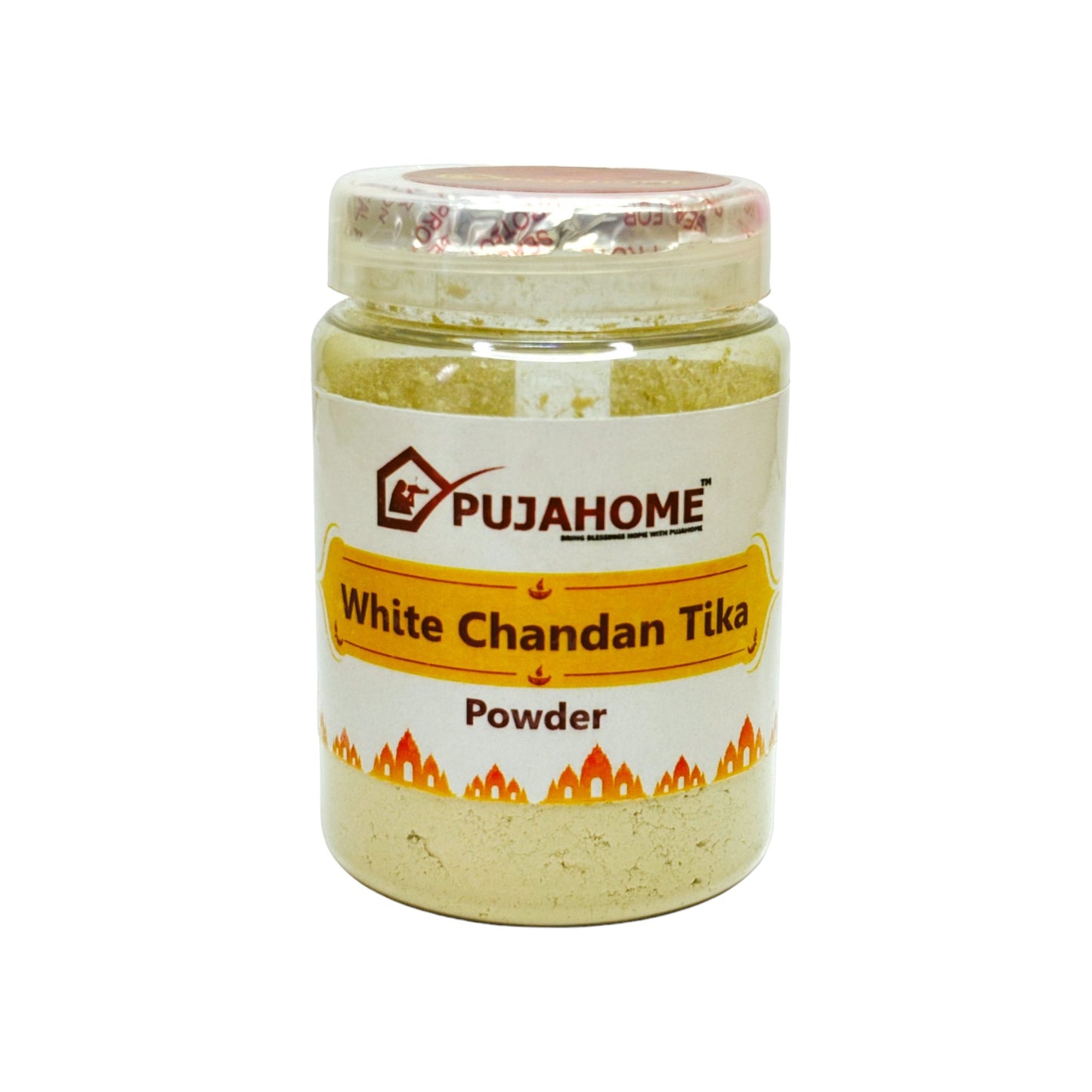 Pujahome Premium White Chandan Tika Powder 100 Gram Box