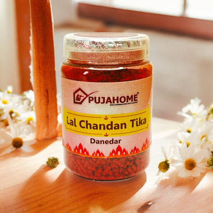 Pujahome Premium Lal Chandan Tika Danedar 200Gram Box