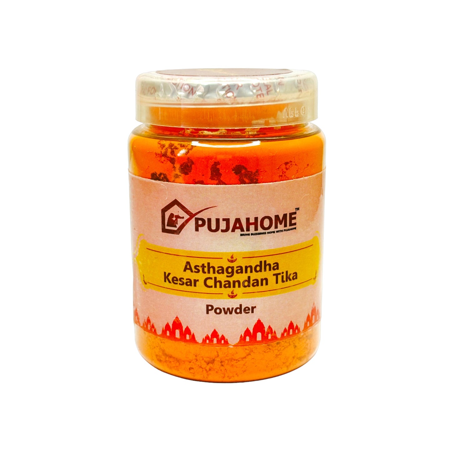 Pujahome Premium Asthagandha Kesar Chandan Tika Powder 100 Gram Box