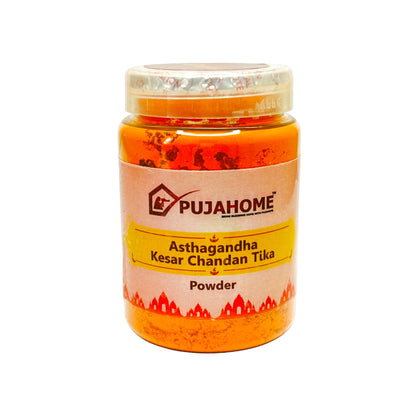 Pujahome Premium Asthagandha Kesar Chandan Tika Powder 100 Gram Box