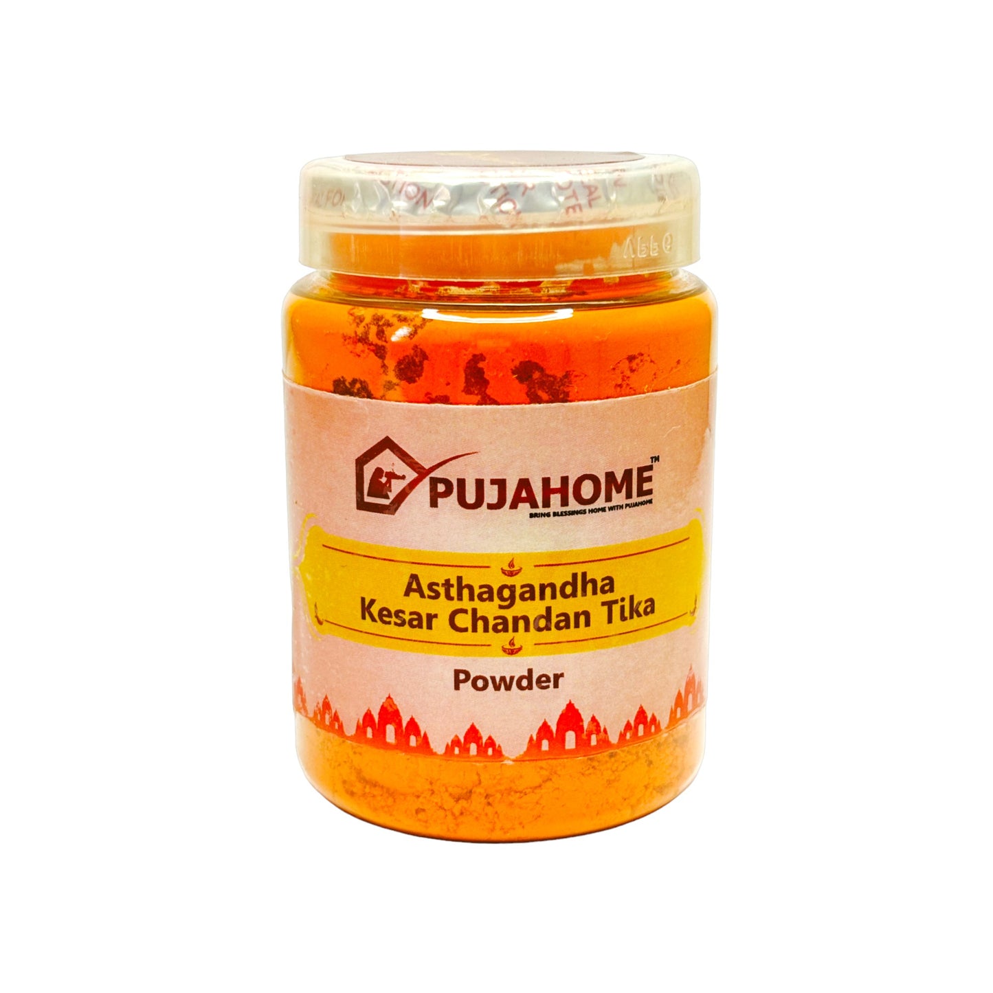 Pujahome Premium Asthagandha Kesar Chandan Tika Powder 100 Gram Box