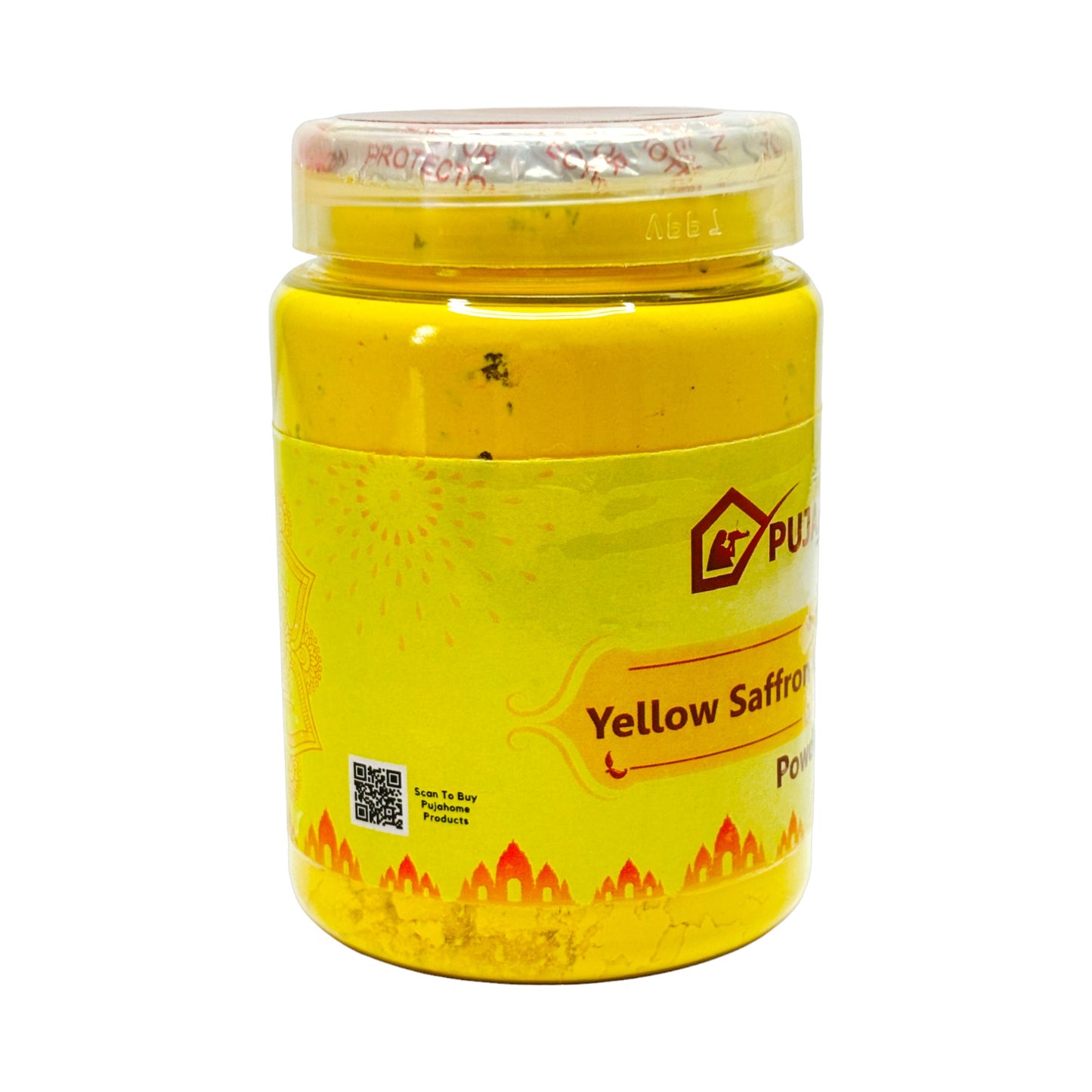 Pujahome Premium Yellow Saffron Chandan Tika Powder 100 Gram Box