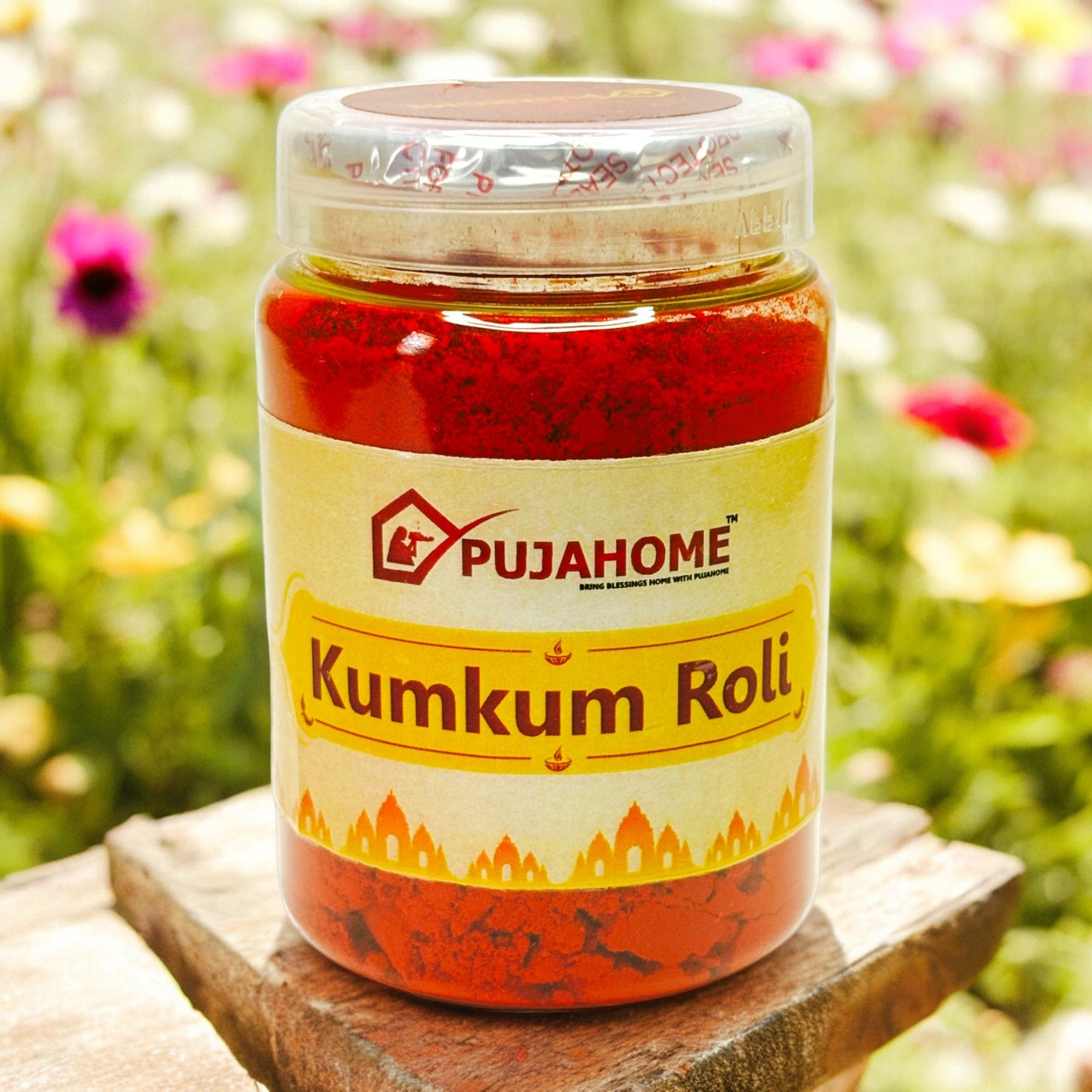 Pujahome Natural & Pure kumkum (Roli) & Halid for Puja and Tilak (Combo Haldi + Kumkum) Pack of 100grm x 2