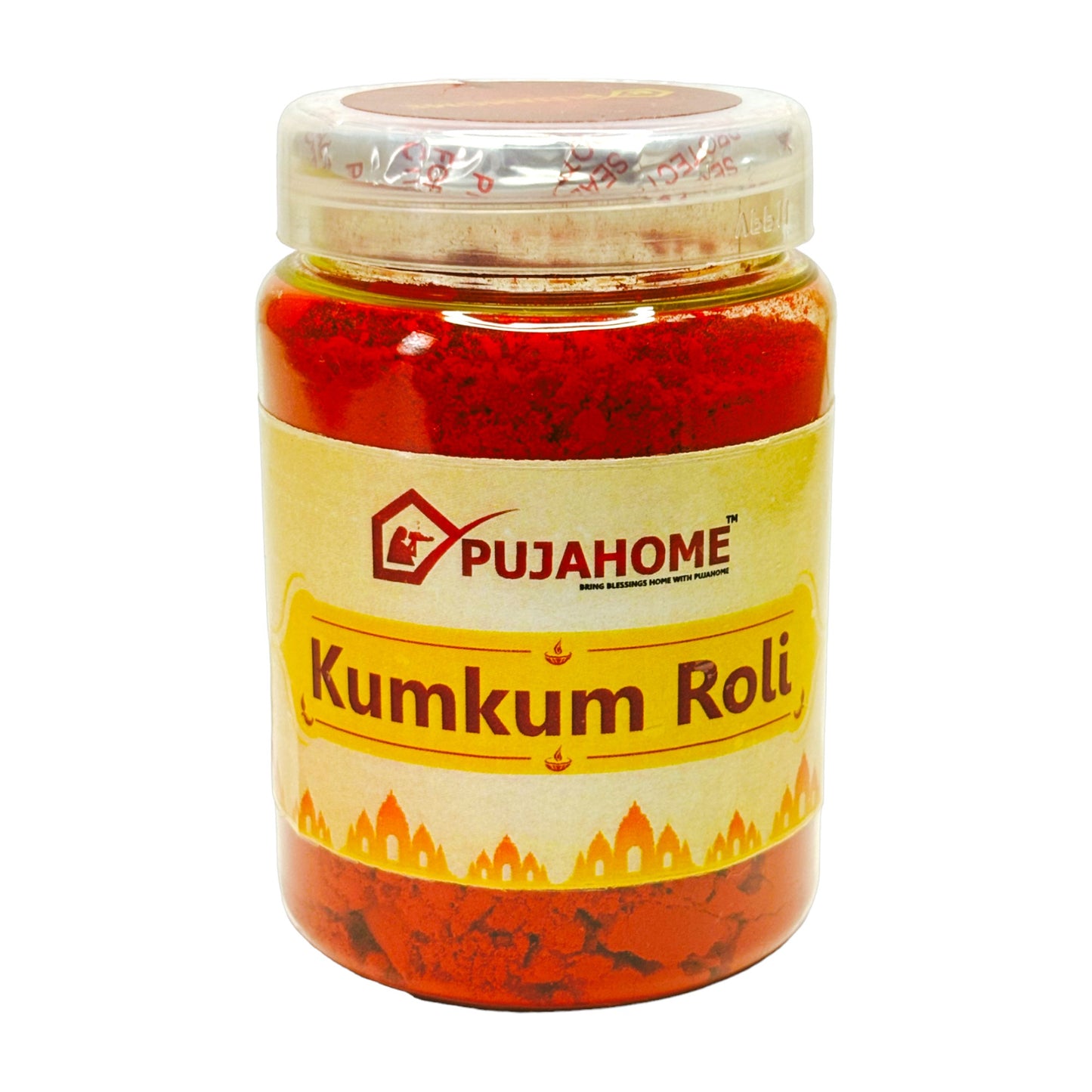 Pujahome Natural & Pure kumkum (Roli) & Halid for Puja and Tilak (Combo Haldi + Kumkum) Pack of 100grm x 2