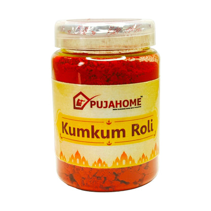 Pujahome Natural & Pure kumkum (Roli) & Halid for Puja and Tilak (Combo Haldi + Kumkum) Pack of 100grm x 2