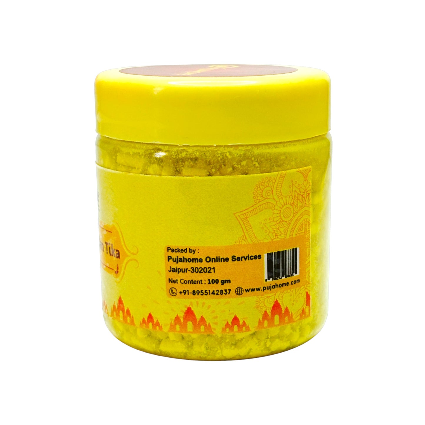 Pujahome Premium Yellow Saffron Chandan Tika Danedar 100 Gram Box