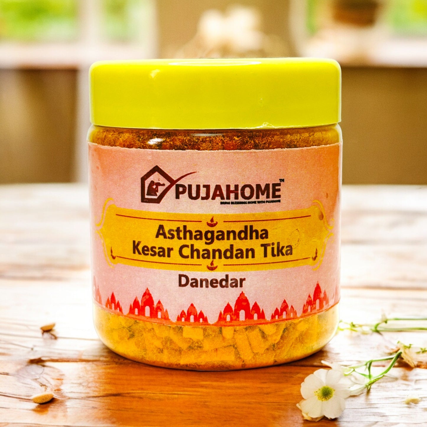 Pujahome Premium Asthagandha Kesar Chandan Tika Danedar 100 Gram Box