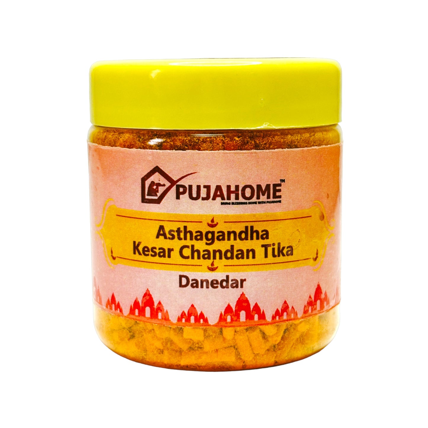 Pujahome Premium Asthagandha Kesar Chandan Tika Danedar 100 Gram Box