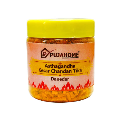 Pujahome Premium Asthagandha Kesar Chandan Tika Danedar 100 Gram Box