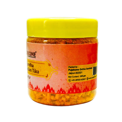 Pujahome Premium Asthagandha Kesar Chandan Tika Danedar 100 Gram Box