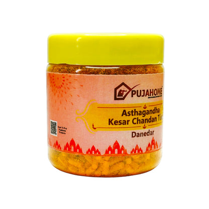 Pujahome Premium Asthagandha Kesar Chandan Tika Danedar 100 Gram Box