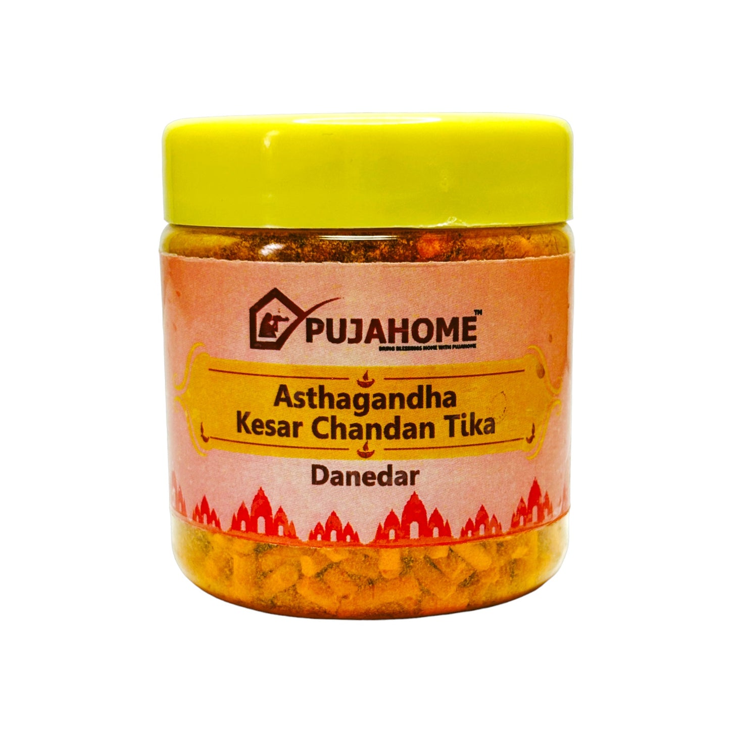 Pujahome Premium Asthagandha Kesar Chandan Tika Danedar 100 Gram Box