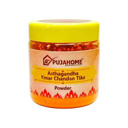 Pujahome Premium Asthagandha Kesar Chandan Tika Powder 50 Gram Box