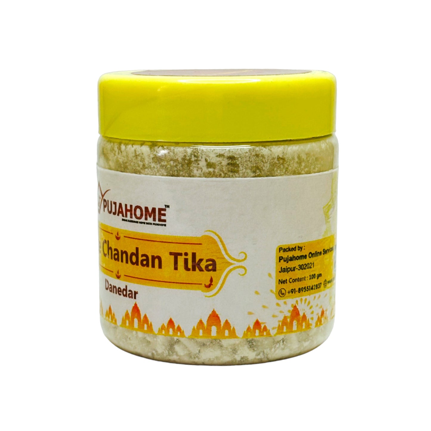 Pujahome Premium White Chandan Tika Danedar 100 Gram Box