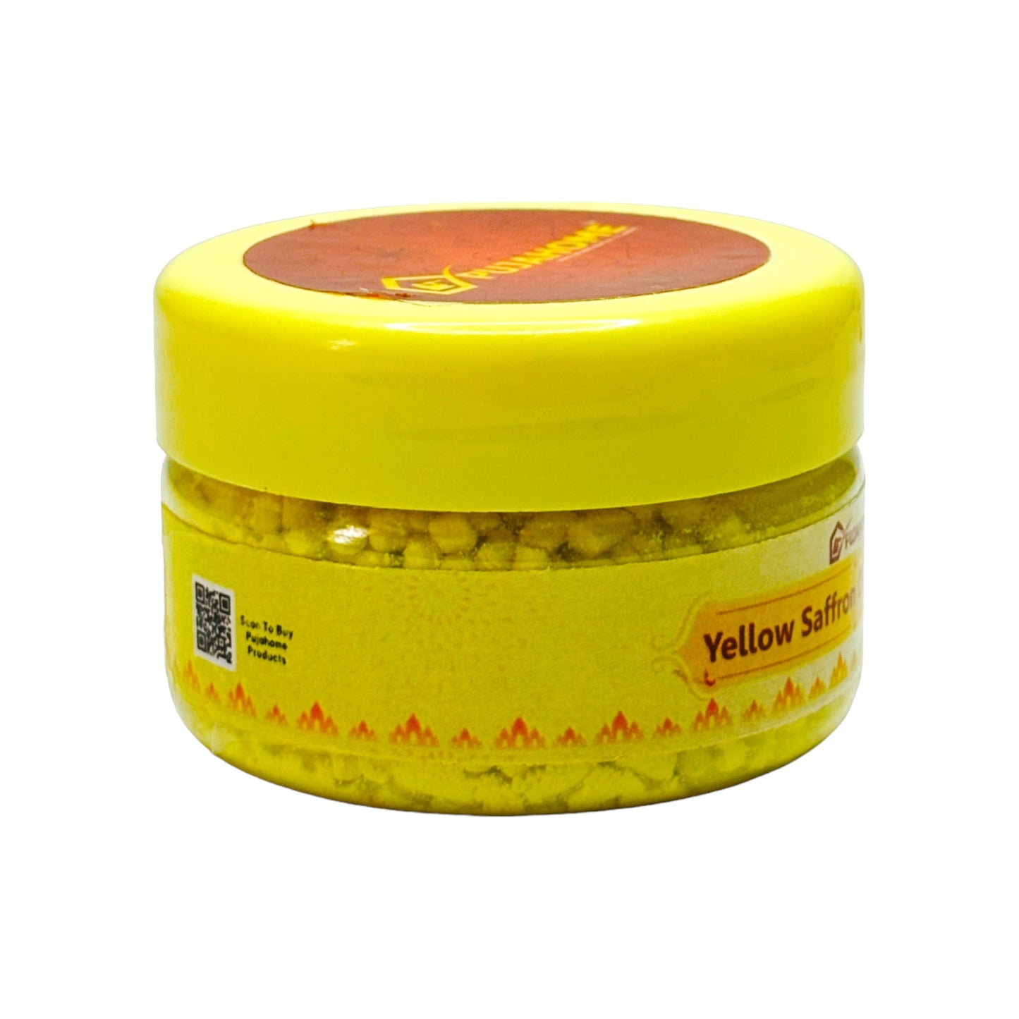 Pujahome Premium Yellow Saffron Chandan Tika Danedar 50 Gram Box