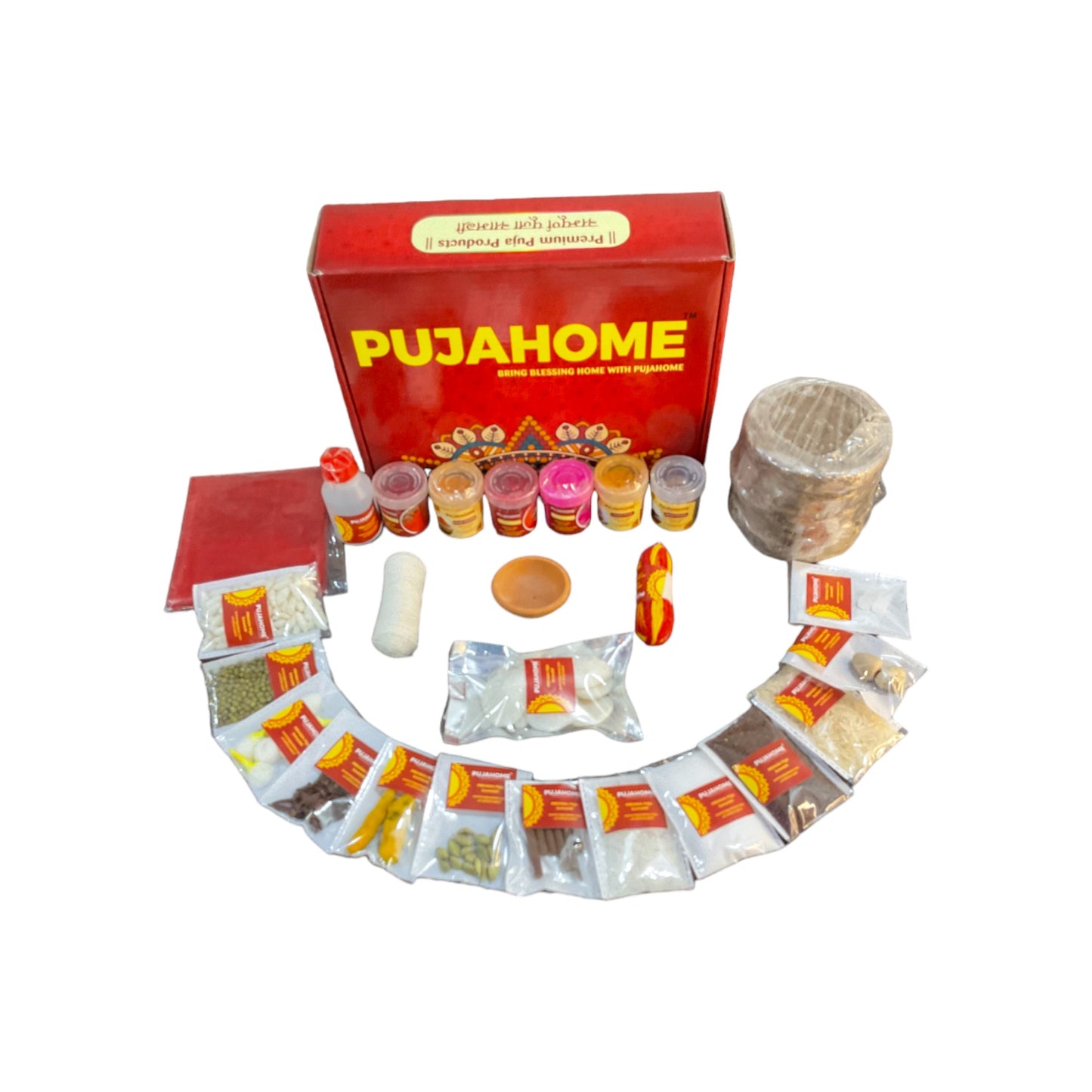 Pujahome Holi Pujan Samagri Kit (25+ Items) | Complete Holika Pujan Samagri Kit