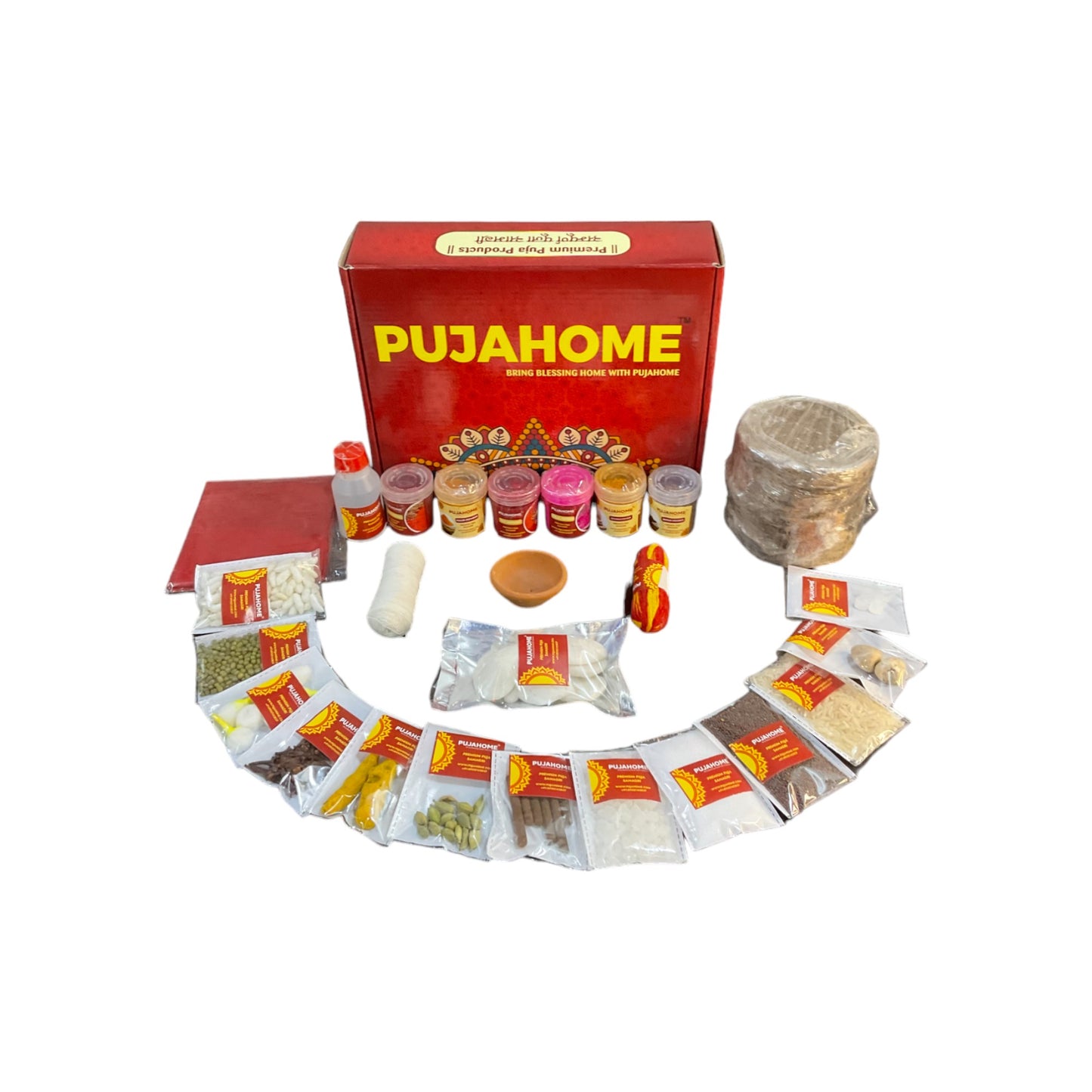 Pujahome Holi Pujan Samagri Kit (25+ Items) | Complete Holika Pujan Samagri Kit