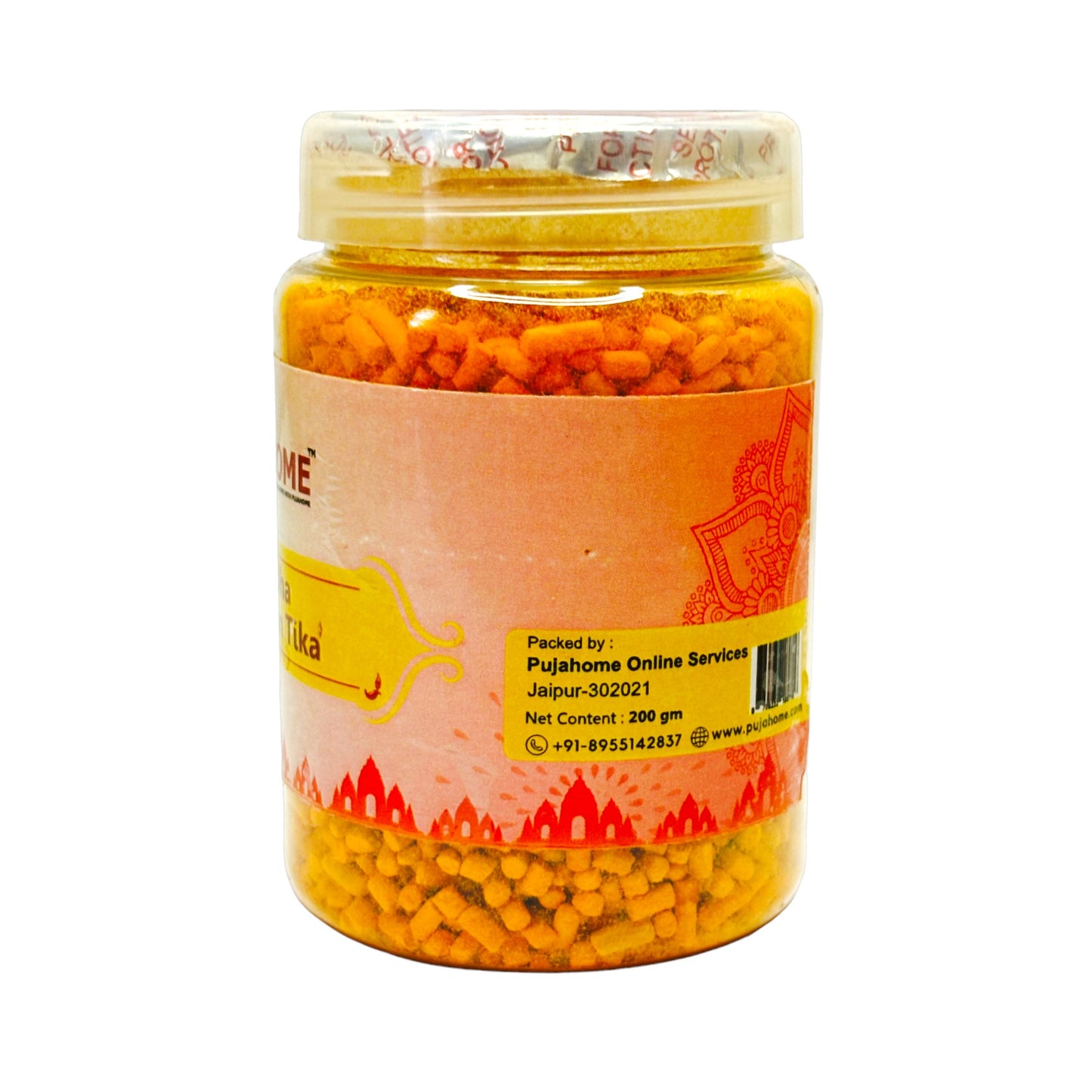 Pujahome Premium Asthagandha Kesar Chandan Tika Danedar 200Gram Box