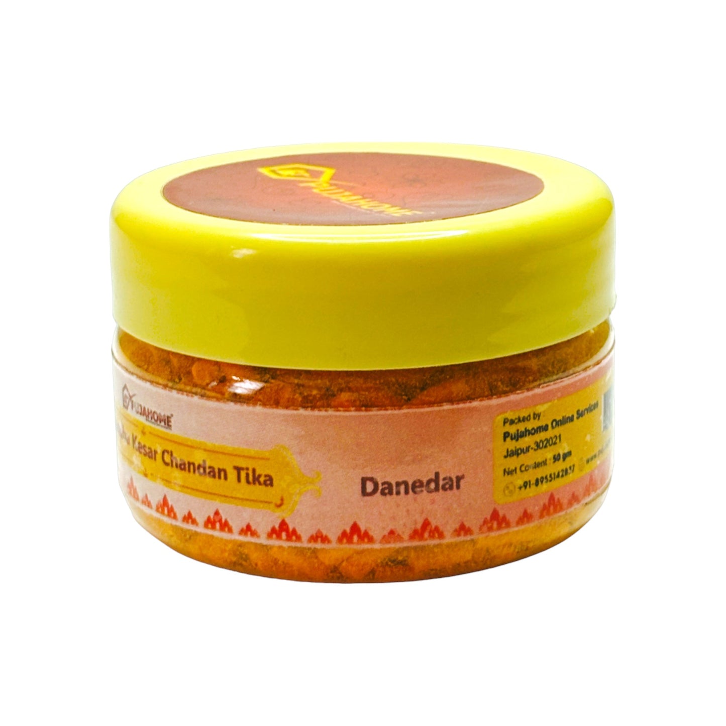 Pujahome Premium Asthagandha Kesar Chandan Tika Danedar 50 Gram Box