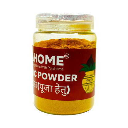 Pujahome Natural & Pure kumkum (Roli) & Halid for Puja and Tilak (Combo Haldi + Kumkum) Pack of 100grm x 2