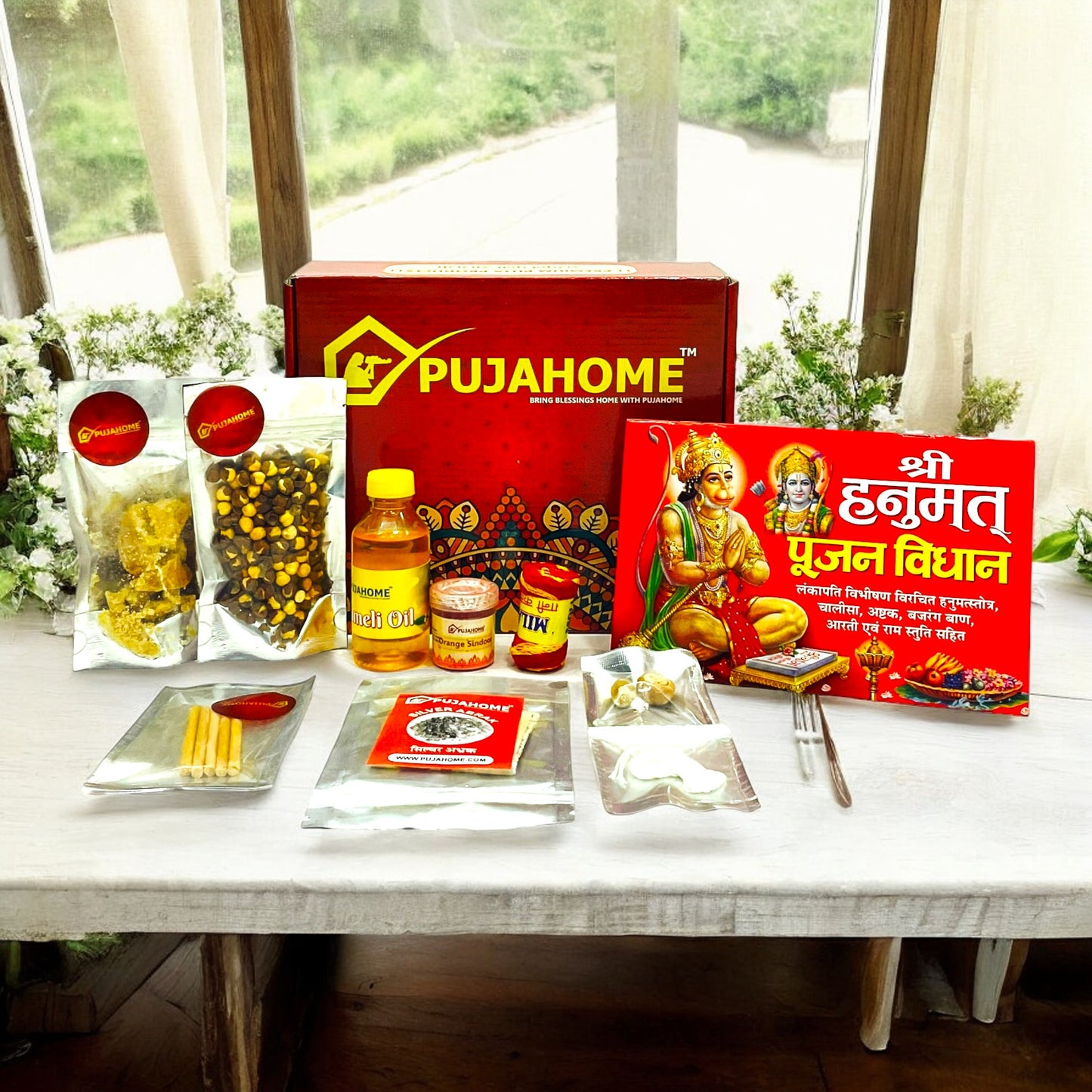 Pujahome Hanuman Chola Kit For Hanuman Puja | Pack of 9 Items