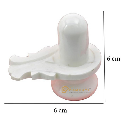 Pujahome White Marble Shivling 6cm (Marble, White)