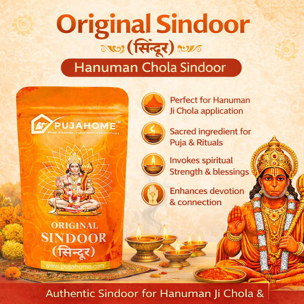 पूजाहोम ओरिजिनल हनुमान जी सिन्दूर | नारंगी सिन्दूर | 100% शुद्ध हनुमान जी पूजा सिन्दूर | हनुमान चोला सिन्दूर