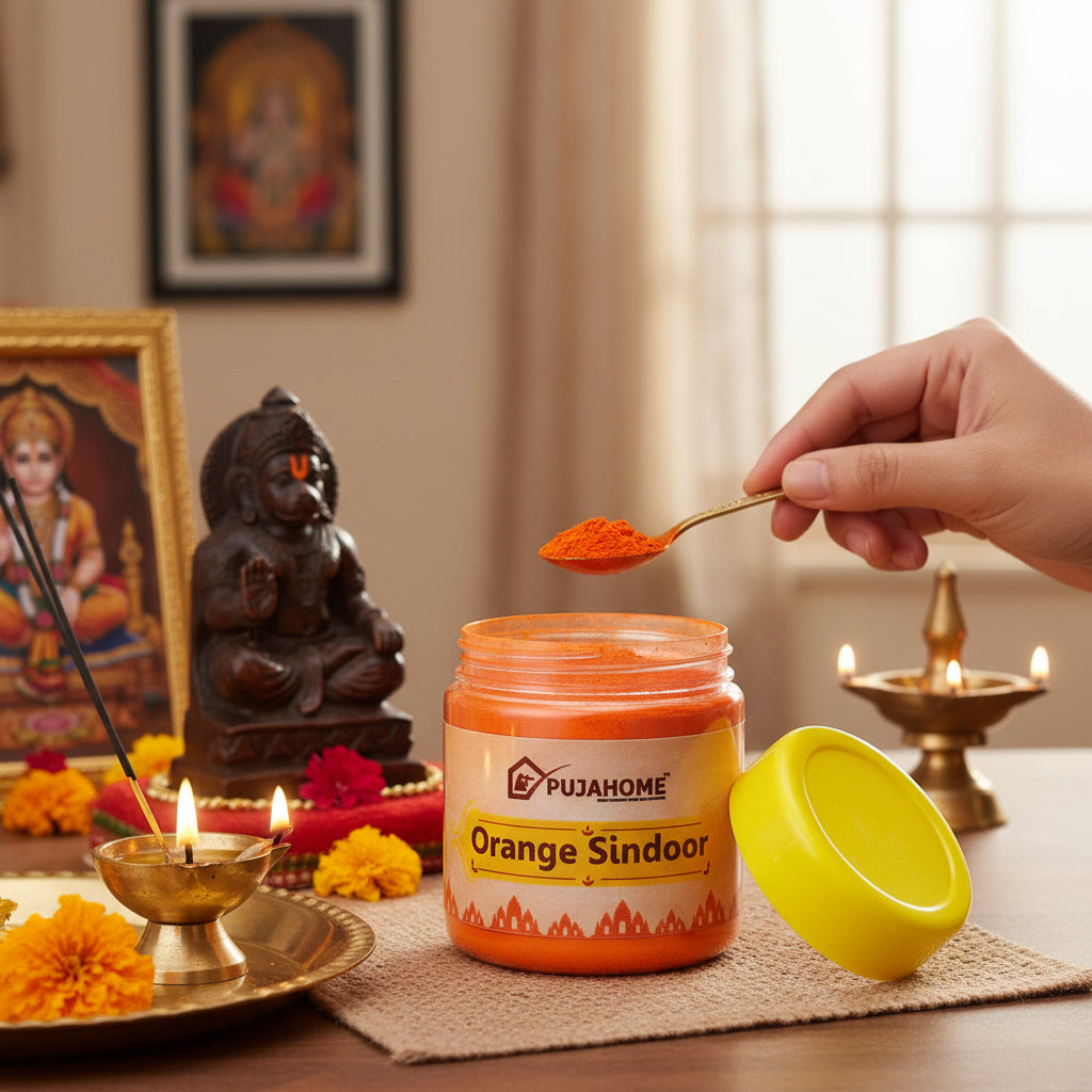 पूजाहोम मूल प्रीमियम गुणवत्ता हनुमान जी सिंदूर | 100% शुद्ध नारंगी सिंदूर (250 ग्राम)