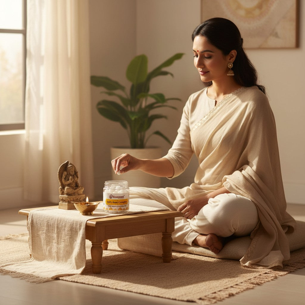 Pujahome 100% Pure Premium Camphor Tablets (Kapur / Kapoor / Kapooram) – 50g × 4 Packs