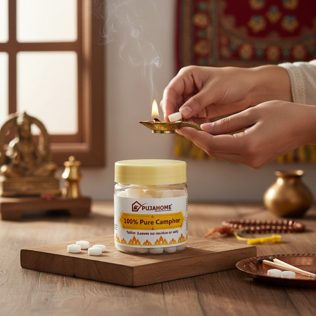 Pujahome 100% Pure Premium Camphor Tablets (Kapur / Kapoor / Kapooram) – 50g