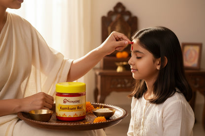 Pujahome Pure Haldi Kumkum Powder - Natural & Pure kumkum (50g)