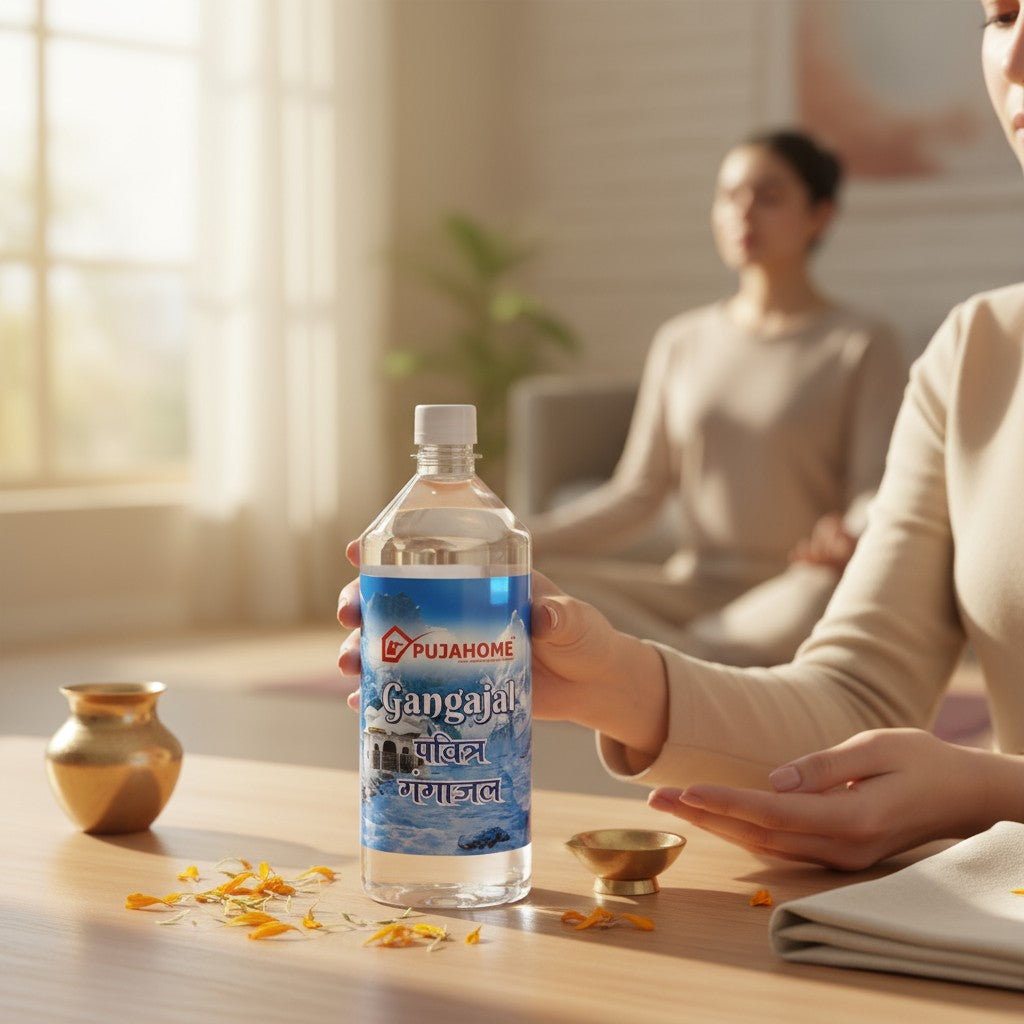 Pujahome Pure Gangajal – Sourced from Rishikesh | 100% Original Ganga Jal for Puja & Rituals (1000 ml)