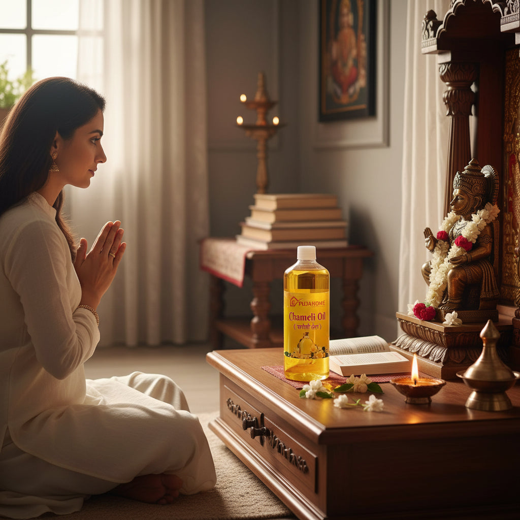 पूजा के लिए पूजहोम चमेली तेल ५०० मिली बोतल