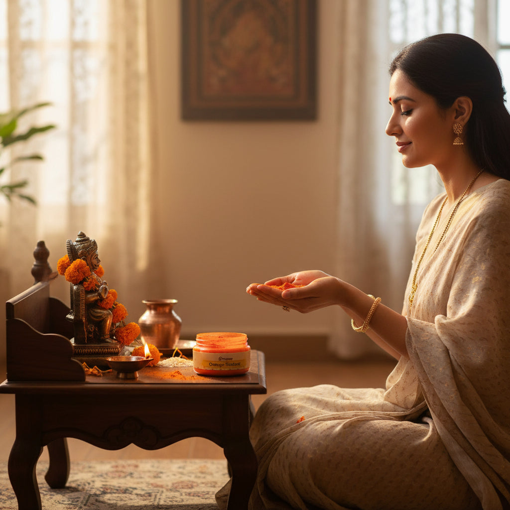 पूजाहोम मूल प्रीमियम गुणवत्ता हनुमान जी सिंदूर | 100% शुद्ध नारंगी सिंदूर (100 ग्राम)