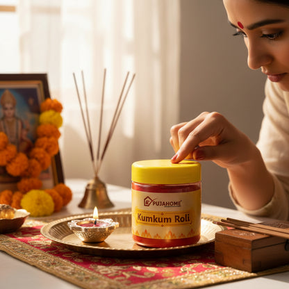 Pujahome Pure Haldi Kumkum Powder - Natural & Pure kumkum (50g)