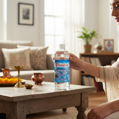 Pujahome Pure Gangajal – Sourced from Rishikesh | 100% Original Ganga Jal for Puja & Rituals (500 ml X 2)