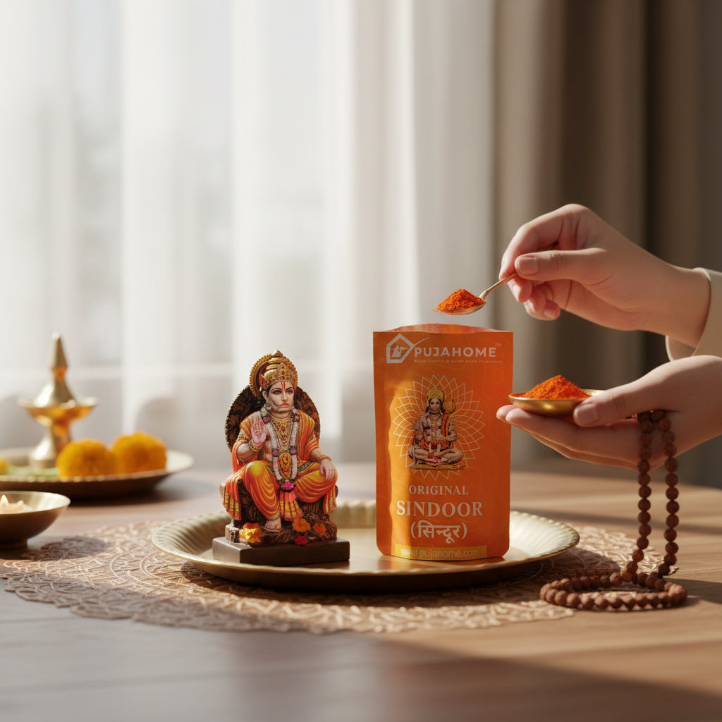 पूजाहोम ओरिजिनल हनुमान जी सिन्दूर | नारंगी सिन्दूर | 100% शुद्ध हनुमान जी पूजा सिन्दूर | हनुमान चोला सिन्दूर