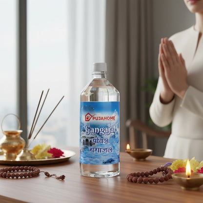 Pujahome Pure Gangajal – Sourced from Rishikesh | 100% Original Ganga Jal for Puja & Rituals (1000 ml)