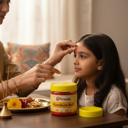 Pujahome Pure Haldi Kumkum Powder - Natural & Pure kumkum (50g)