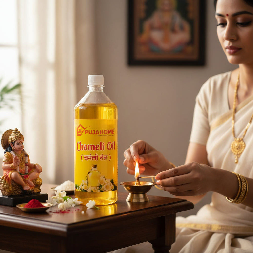 पूजा के लिए पूजहोम चमेली तेल 30 मिली बोतल (6 का पैक)